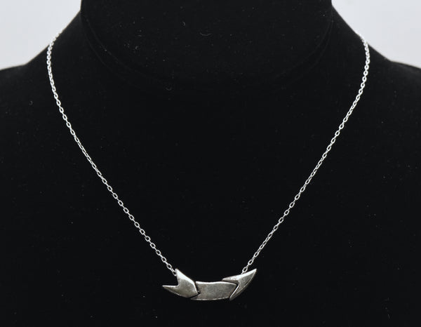 Vintage Silver Plated Three Piece Pendant Chain Necklace - 15"