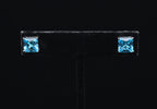 Vintage Sterling Silver Blue Rhinestone Stud Earrings