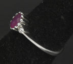 Vintage Ruby and CZ Sterling Silver Ring - Size 5.25
