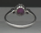 Vintage Ruby and CZ Sterling Silver Ring - Size 5.25