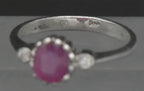 Vintage Ruby and CZ Sterling Silver Ring - Size 5.25