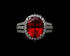 Vintage Synthetic Ruby and Zircon Sterling Silver Ring - Size 7