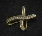 Vintage 10k and Diamonds Ribbon Cross Pendant