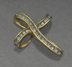 Vintage 10k and Diamonds Ribbon Cross Pendant