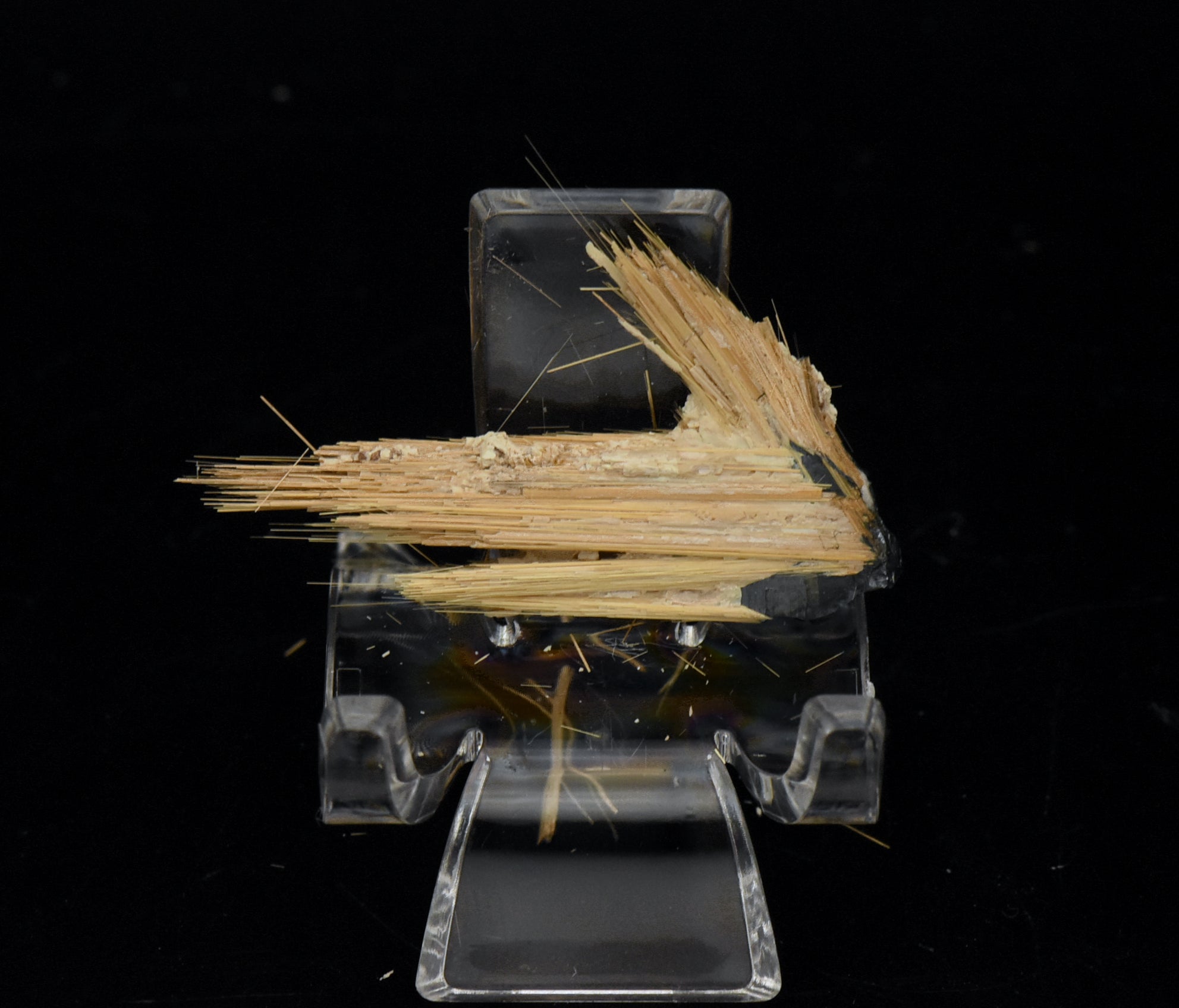 Golden Rutile with Hematite Mineral Specimen - Brazil