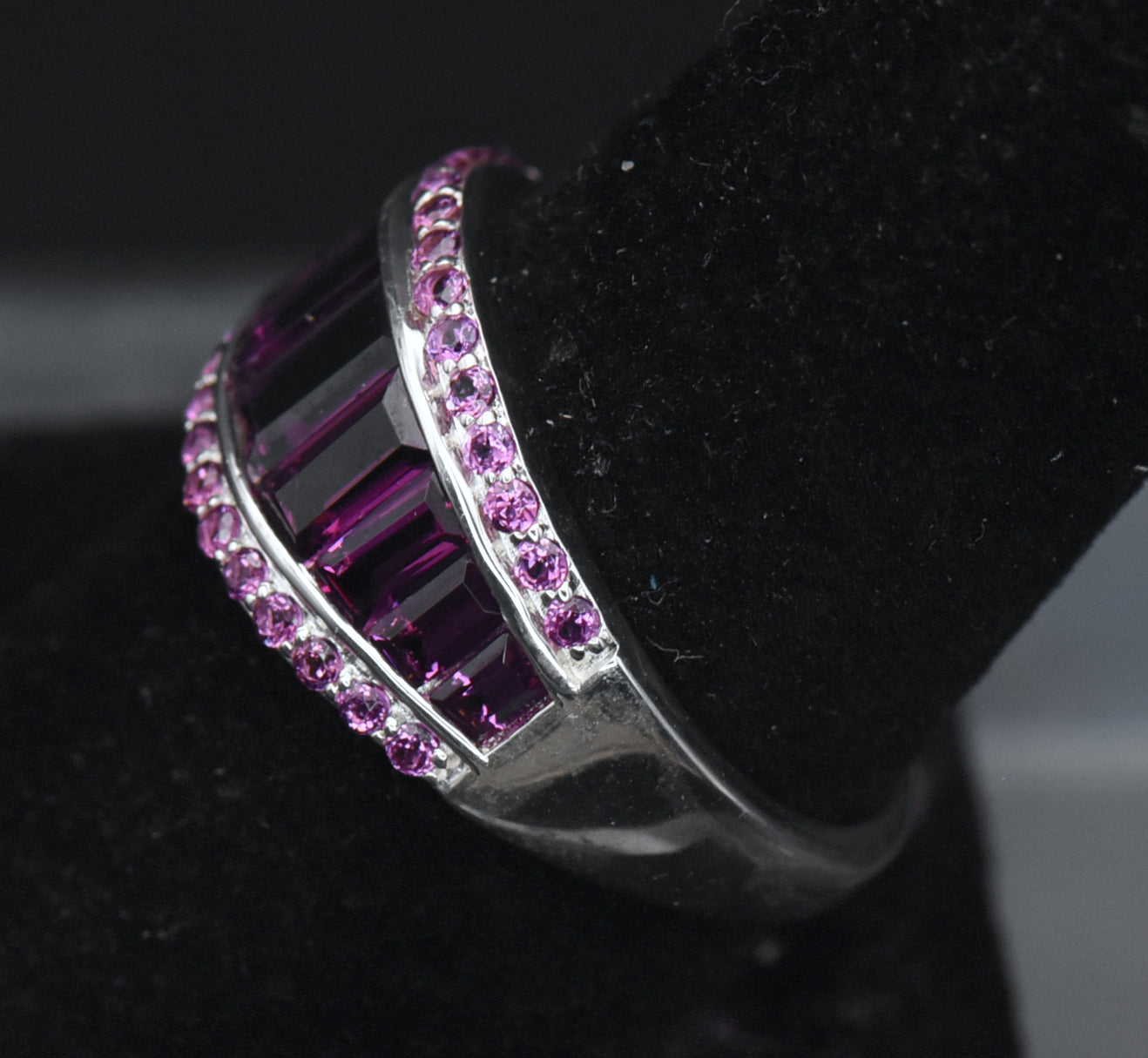 Vintage Rhodolite Sterling Silver Ring - Size 8