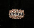 Vintage Morganite and Zircon Rose Gold Tone Sterling Silver Ring - Size 7