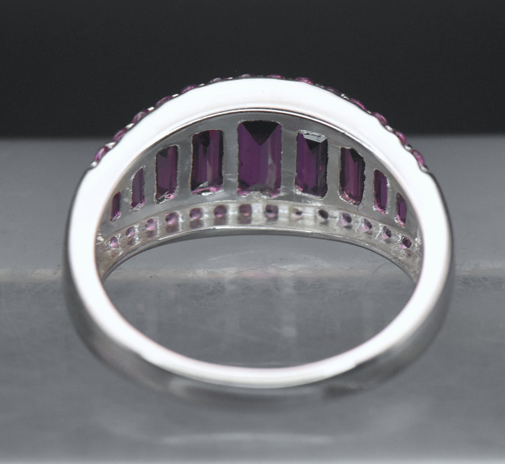 Vintage Rhodolite Sterling Silver Ring - Size 8