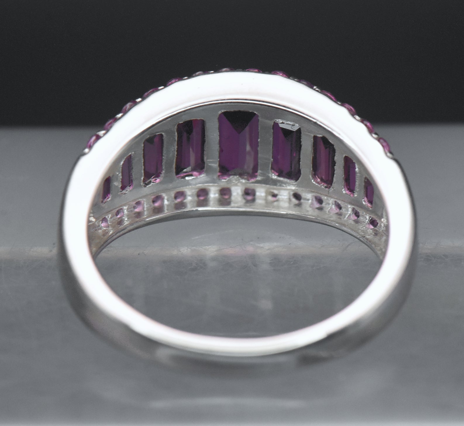 Vintage Rhodolite Sterling Silver Ring - Size 8