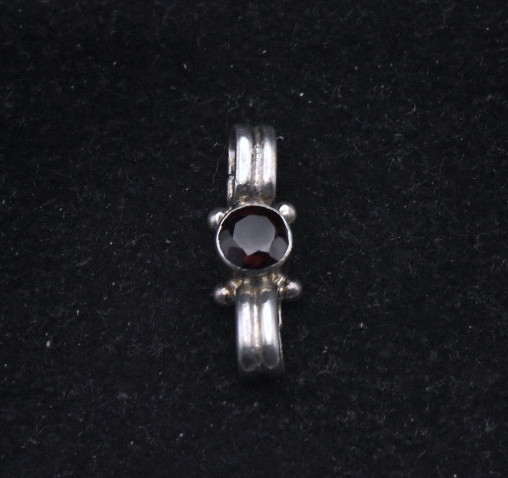 Vintage Handmade Sterling Silver Garnet Pendant