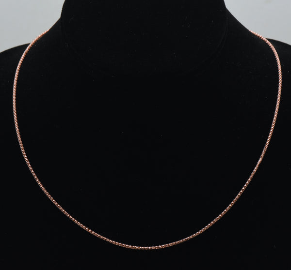 Italian Rose Gold Tone Sterling Silver Chain Necklace - 18.25"