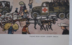 Vintage WWII Art Lithograph "Italian Rush Hour" by Joseph Hirsch