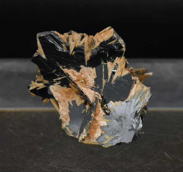 Golden Rutile with Hematite Mineral Specimen - Brazil