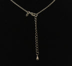Vintage Silver Plated Rhinestone Heart Pendant Chain Necklace