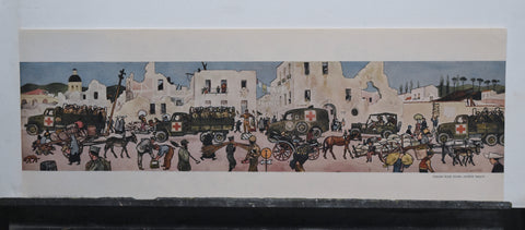 Vintage WWII Art Lithograph "Italian Rush Hour" by Joseph Hirsch