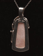 Vintage Rhodochrosite Sterling Silver Pendant on Sterling Silver Chain Necklace