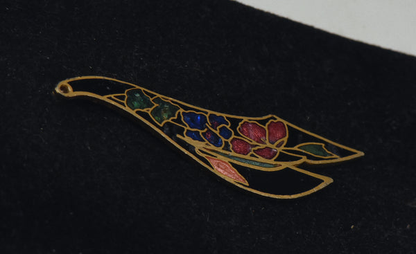 Vintage Floral Enamel Jewelry Piece