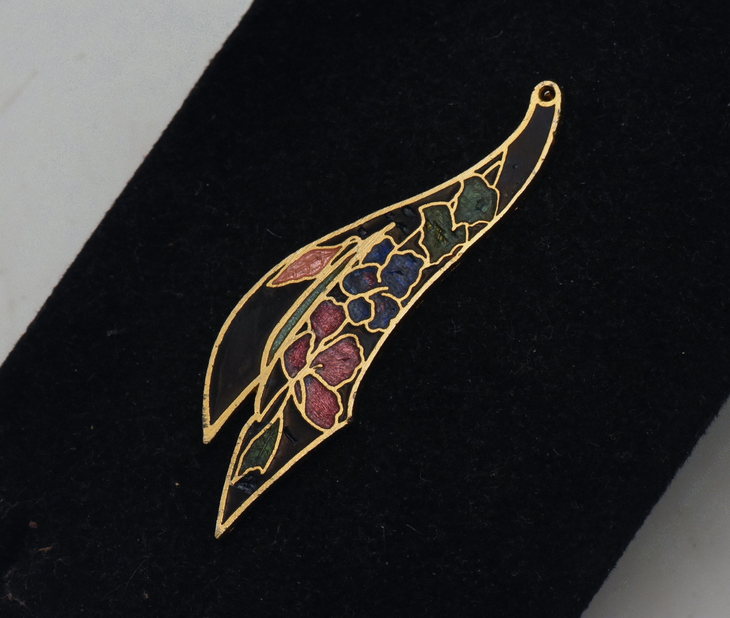Vintage Floral Enamel Jewelry Piece