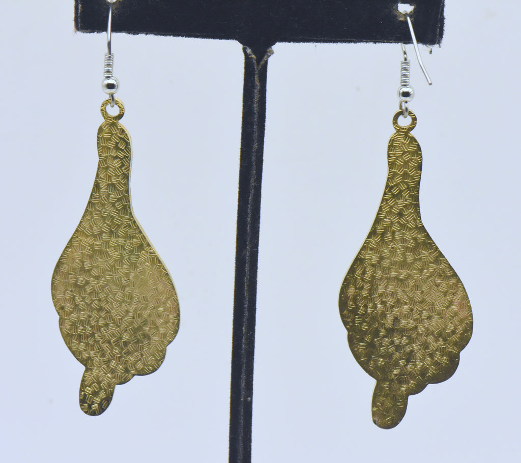 Vintage Gold Tone and Enamel Floral Dangle Earrings