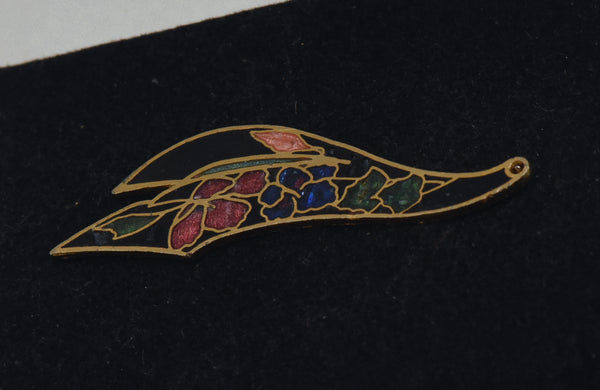 Vintage Floral Enamel Jewelry Piece