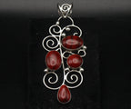 Vintage Handmade Sterling Silver Imitation Red Jasper Pendant