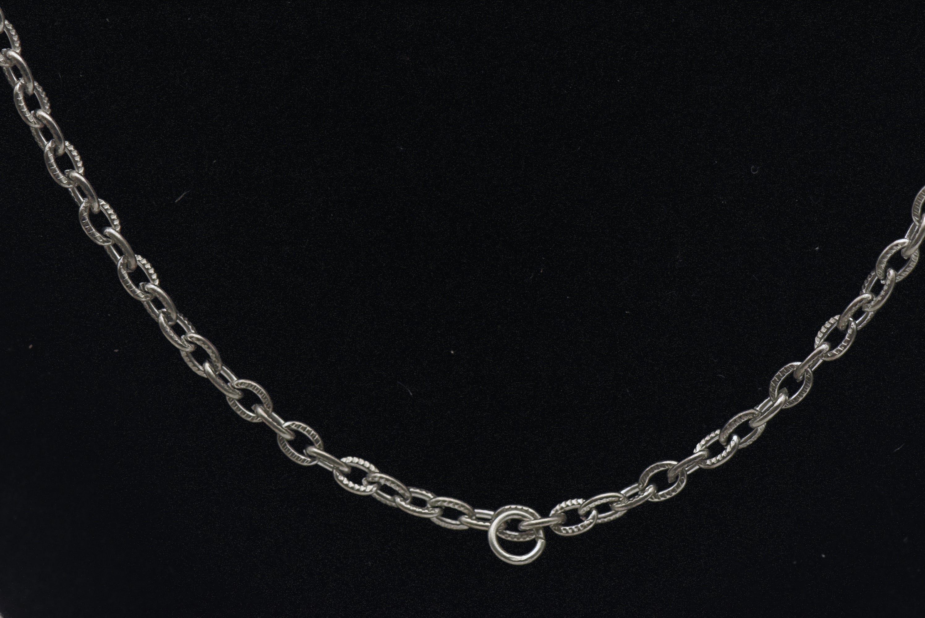 Vintage Silver Tone Metal Textured Rolo Link Chain Necklace - 24"