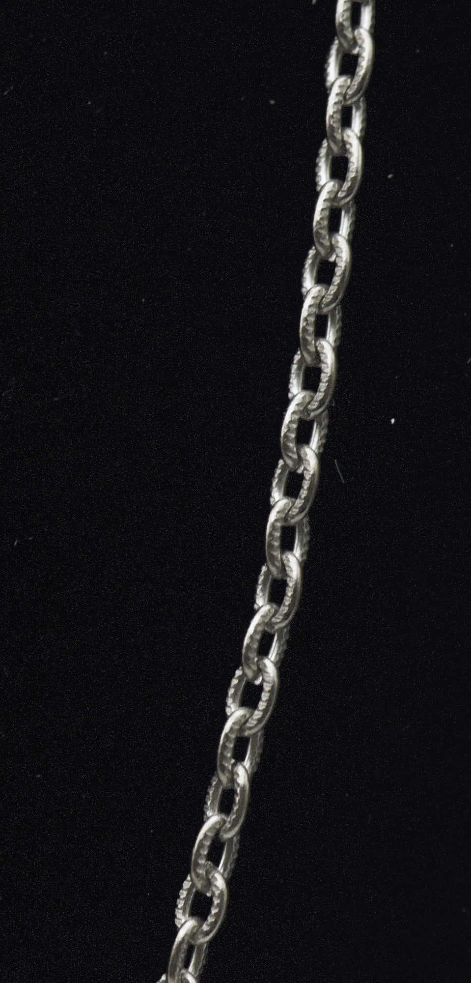 Vintage Silver Tone Metal Textured Rolo Link Chain Necklace - 24"
