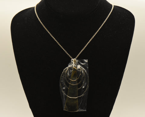 RLM Studio - Unopened Brass and Sterling Silver Pendant on Sterling Silver Chain Necklace
