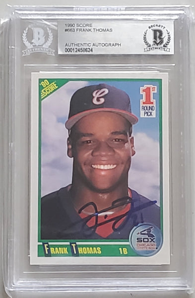 Frank Thomas - 1990 Score Beckett Certfied Autographed Baseball Card