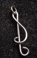 Vintage Sterling Silver Wire Treble Clef Pendant