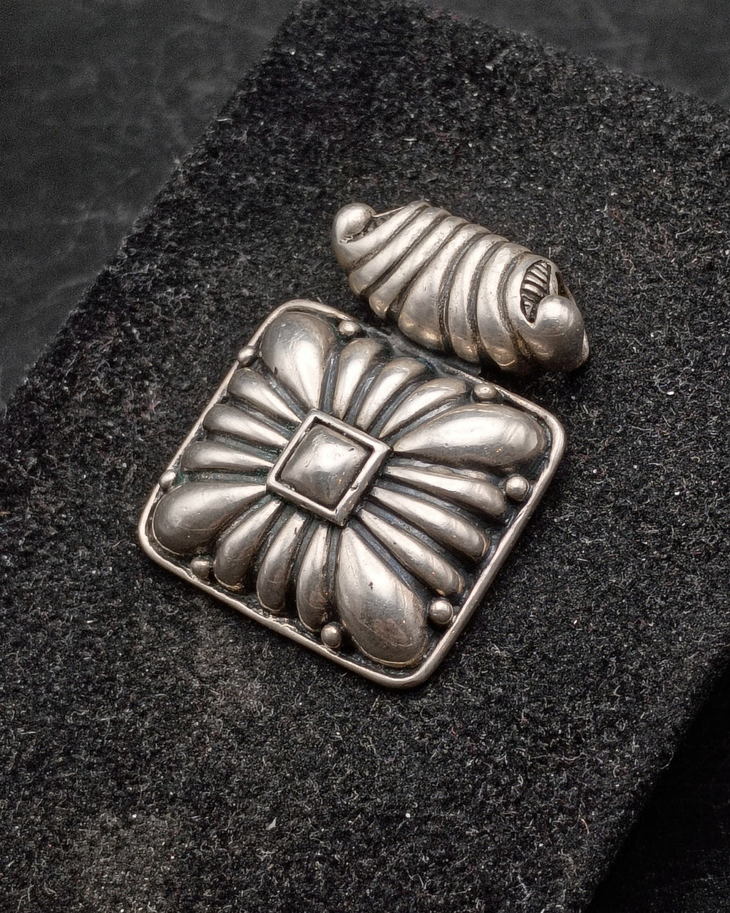 Vintage Sterling Silver Square Slide Pendant