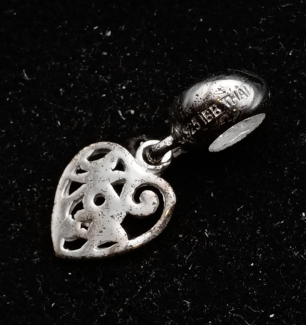 Vintage Sterling Silver "Mom" Heart Charm