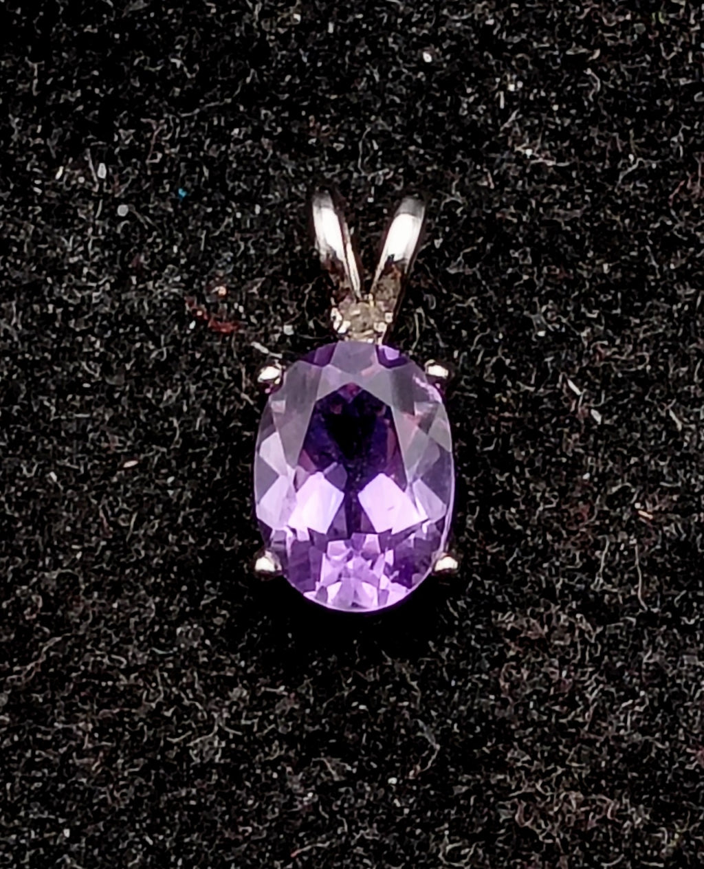 Vintage Amethyst Silver Plated Pendant