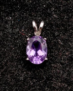 Vintage Amethyst Silver Plated Pendant