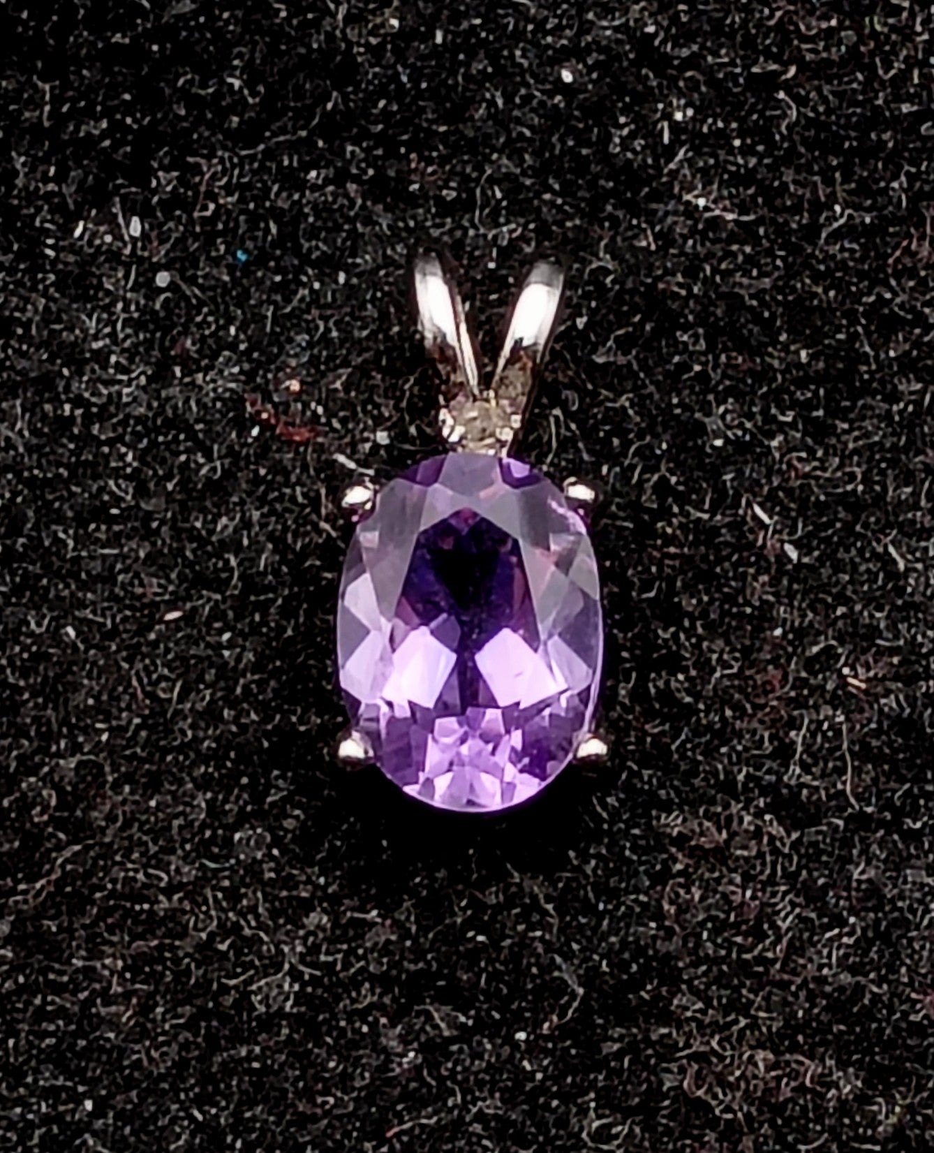 Vintage Amethyst Silver Plated Pendant