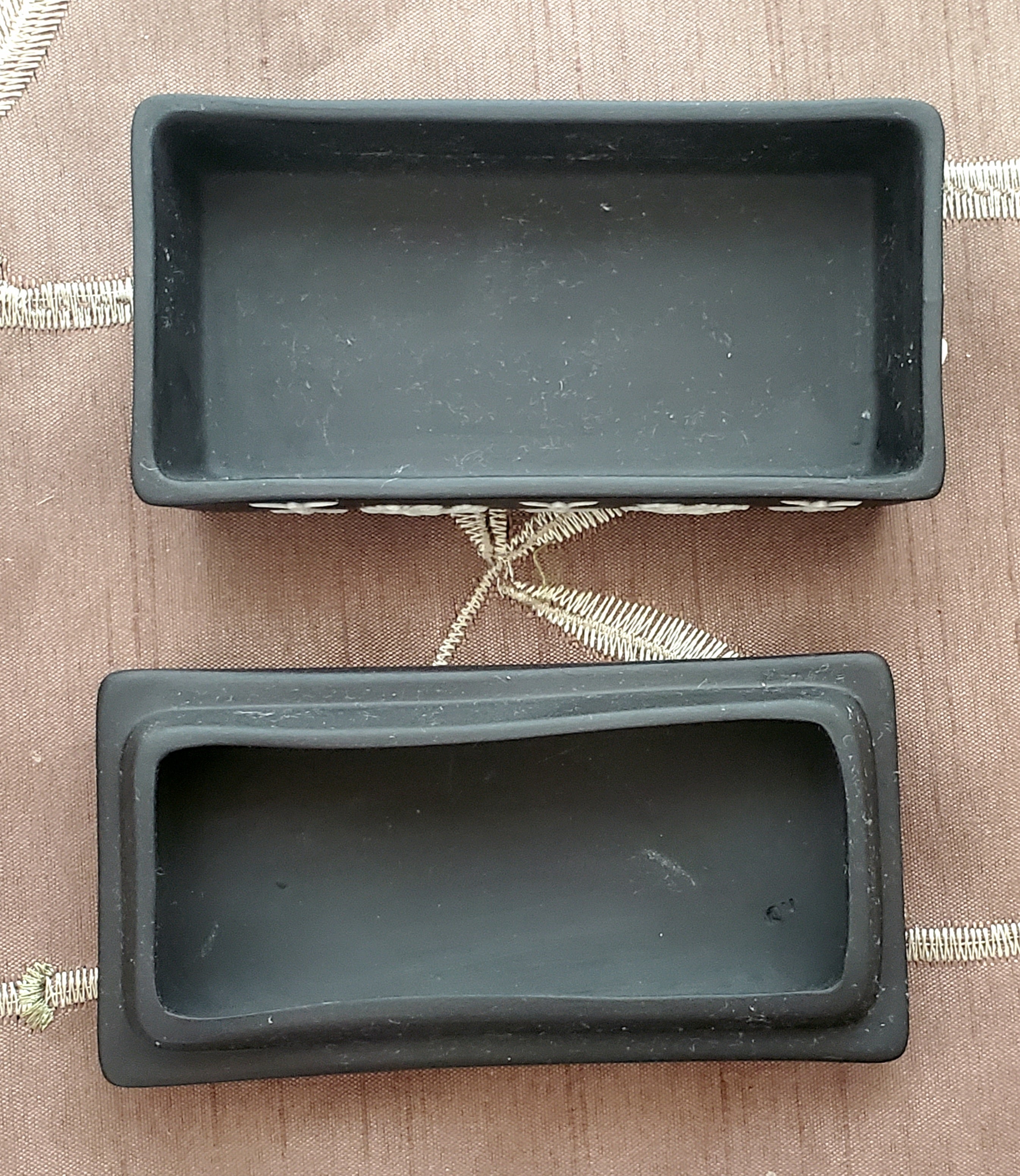 Wedgwood - Vintage Basalt Jasperware Rectangular Trinket Box