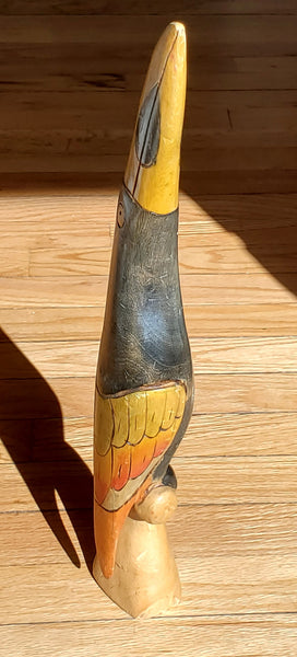 Hand Carved Wood Toucan Sculpture