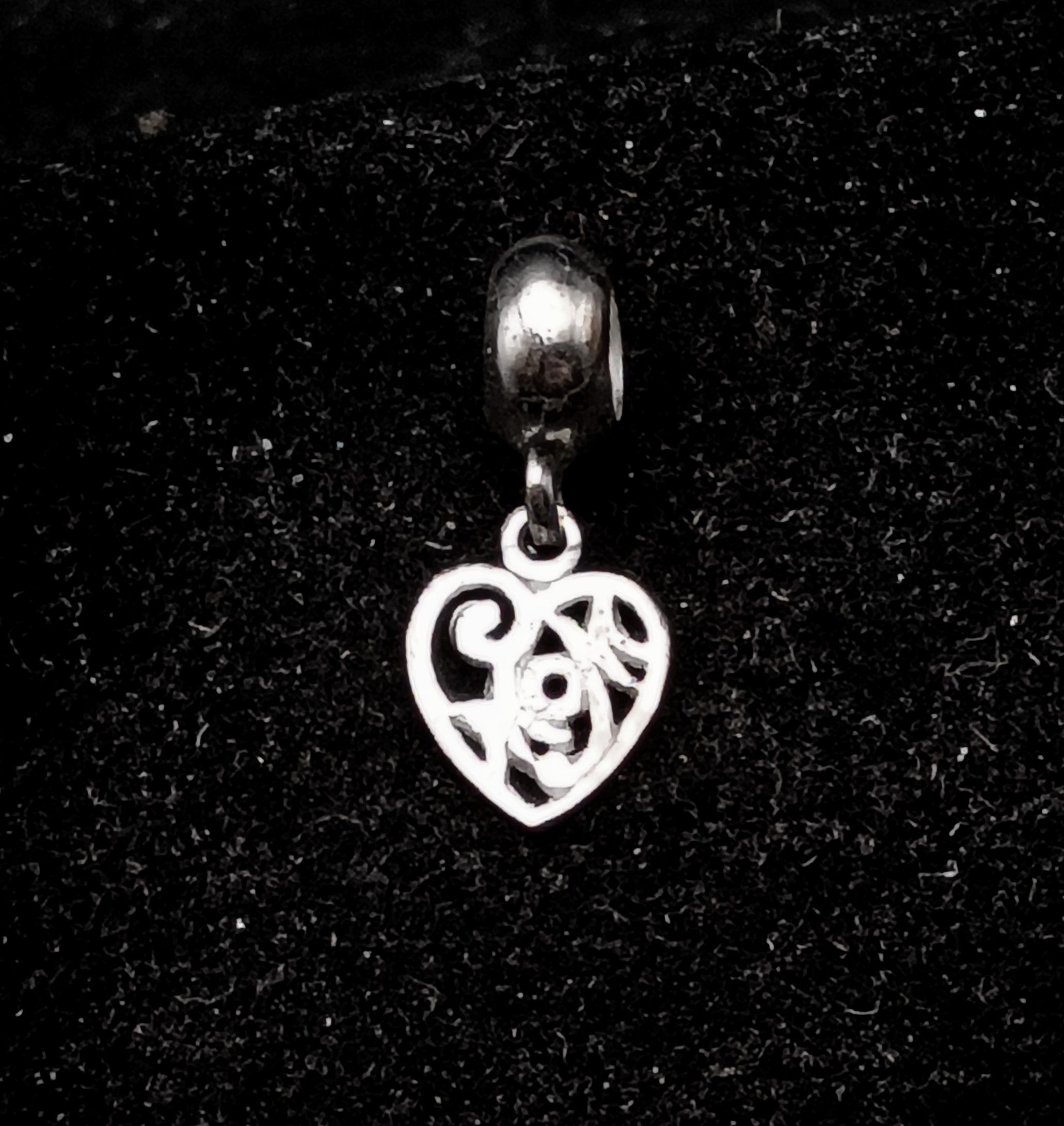Vintage Sterling Silver "Mom" Heart Charm