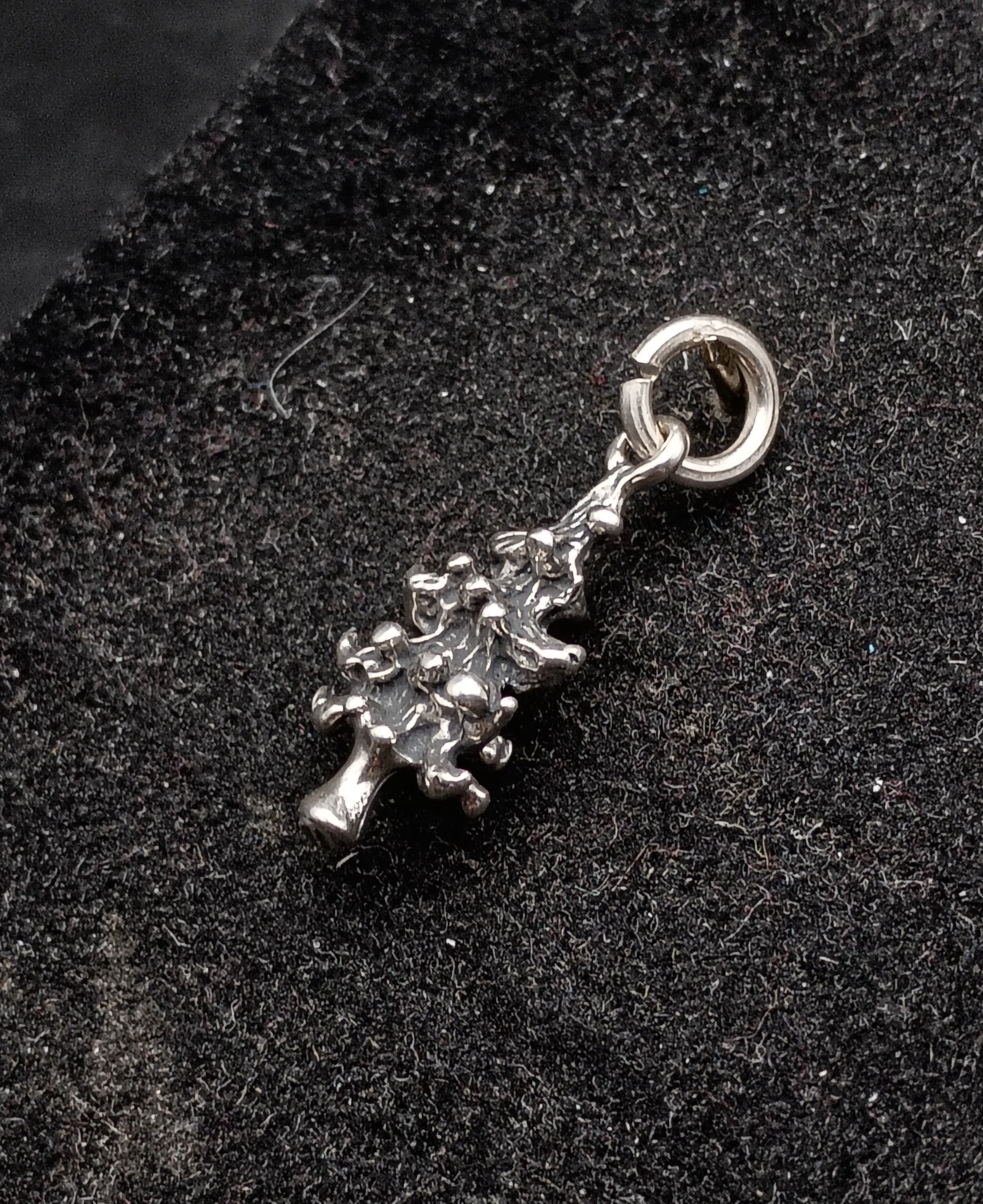 Vintage Silver Tone 3-D Christmas Tree Charm
