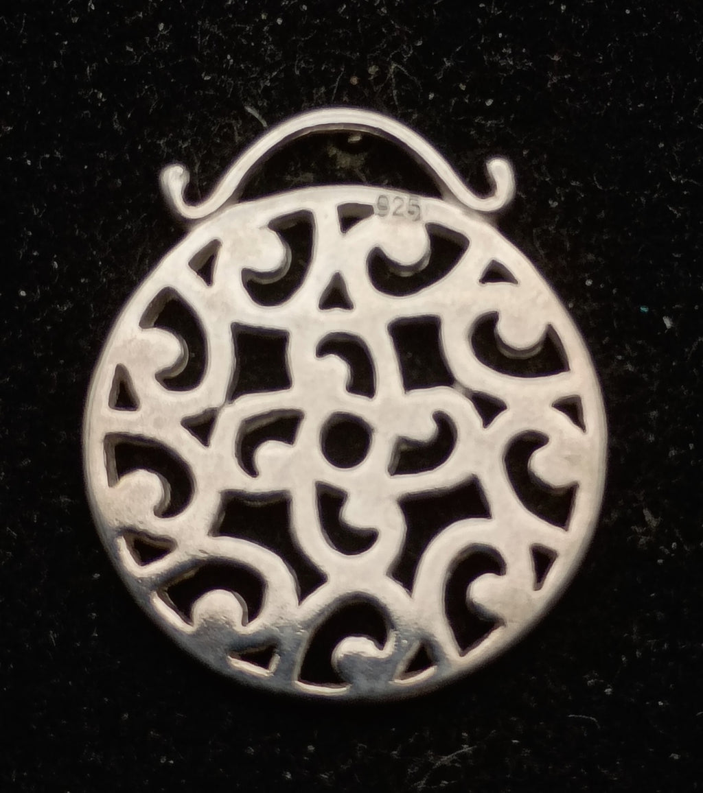 Vintage Sterling Silver Pierced Design Pendant