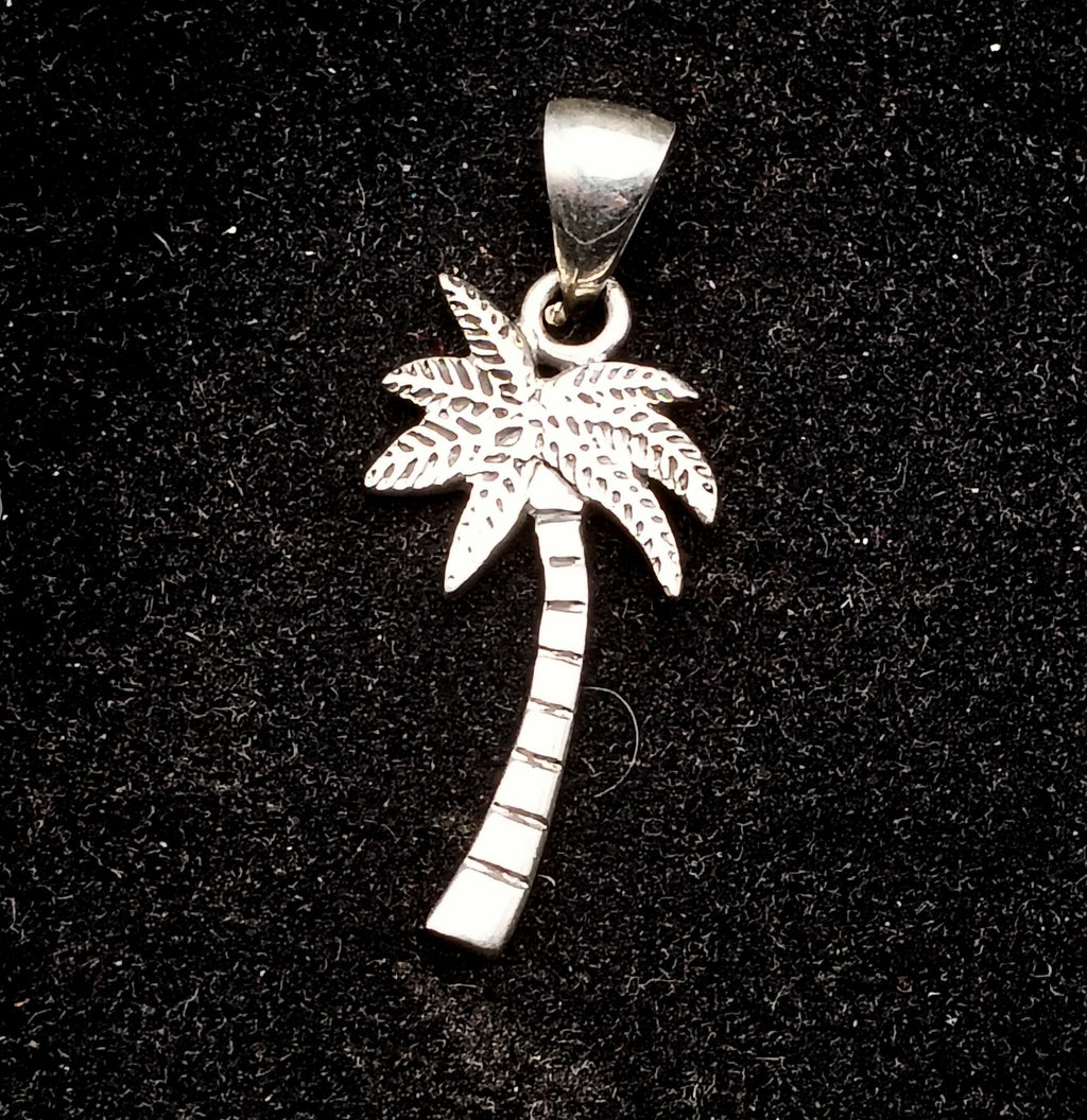 Vintage Sterling Silver Palm Tree Pendant