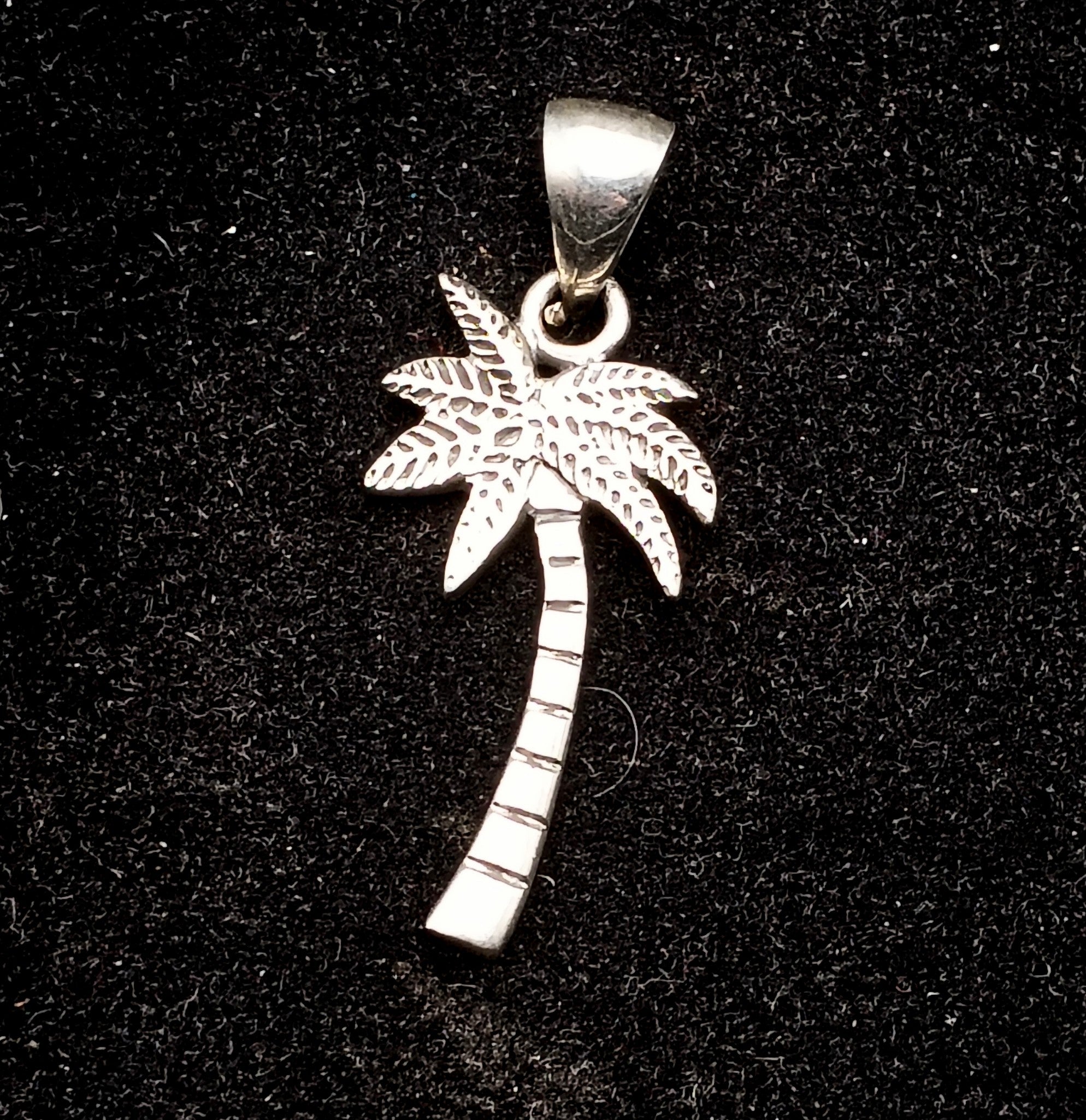 Vintage Sterling Silver Palm Tree Pendant