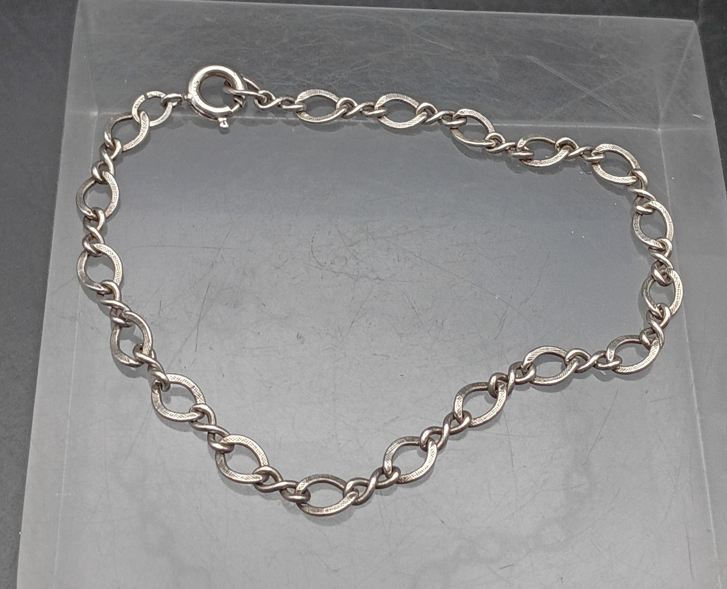 Vintage Sterling Silver Chain Link Bracelet - 7.25"