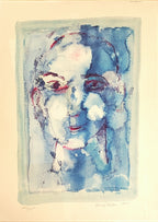 Henry Miller - "Blue Face" Original Signed Limited Edition Lithograph - #103/275