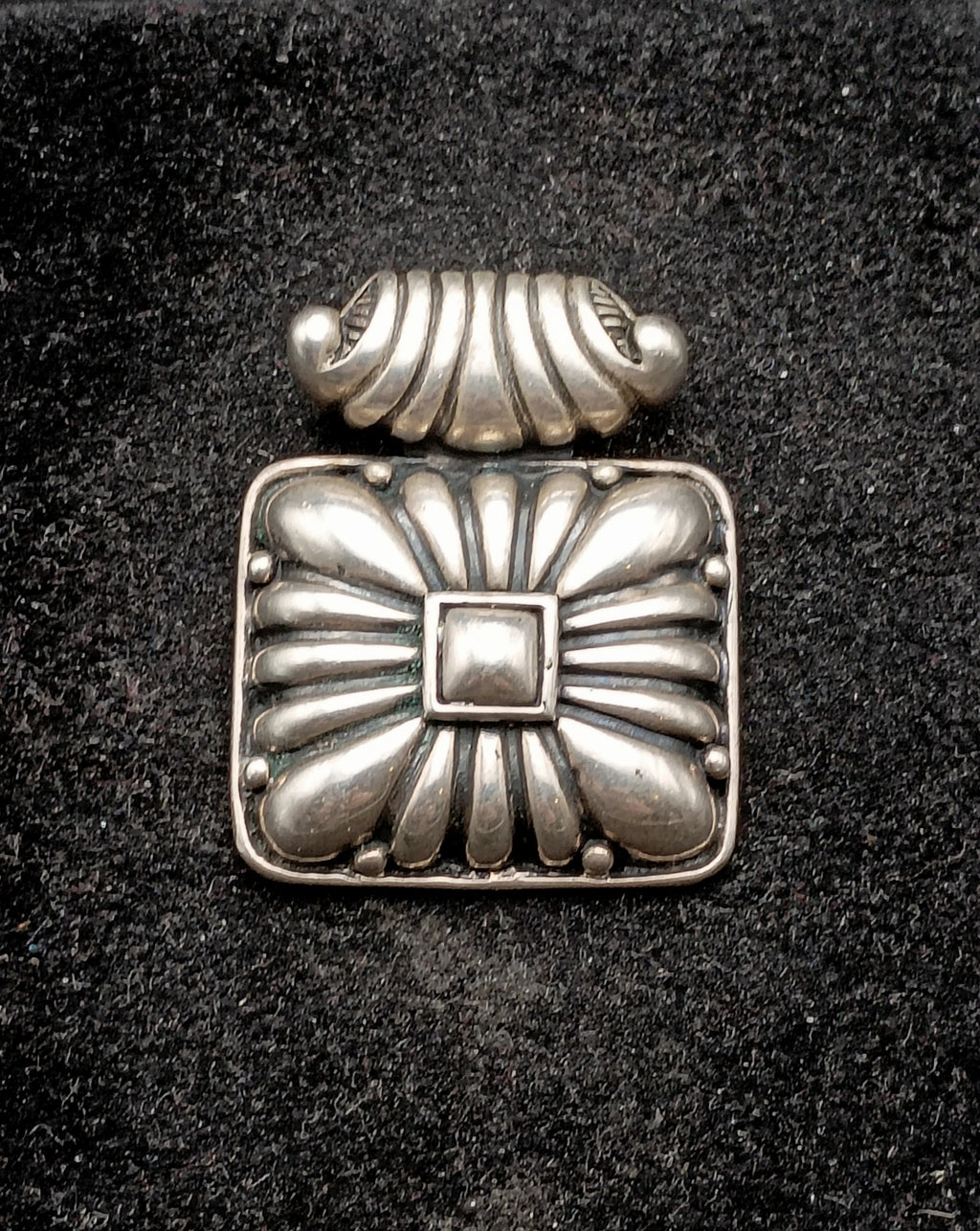 Vintage Sterling Silver Square Slide Pendant