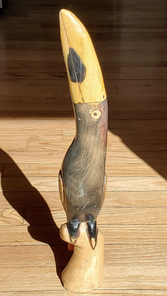 Hand Carved Wood Toucan Sculpture