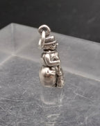 Vintage Sterling Silver 3-D Snowman Charm