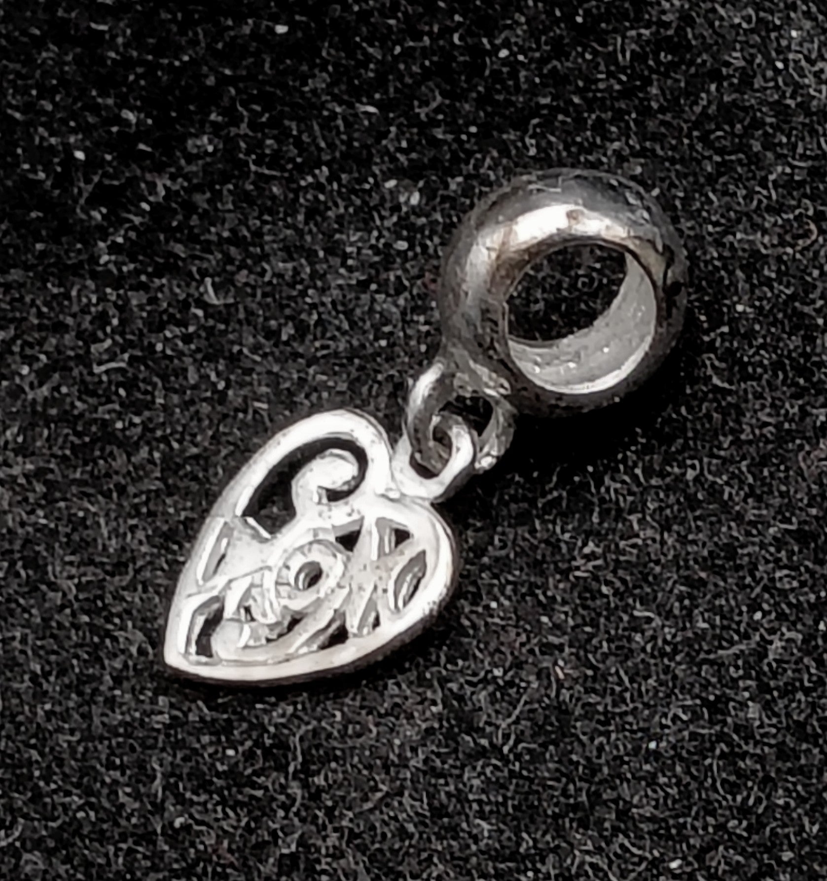 Vintage Sterling Silver "Mom" Heart Charm