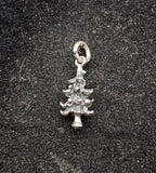 Vintage Silver Tone 3-D Christmas Tree Charm