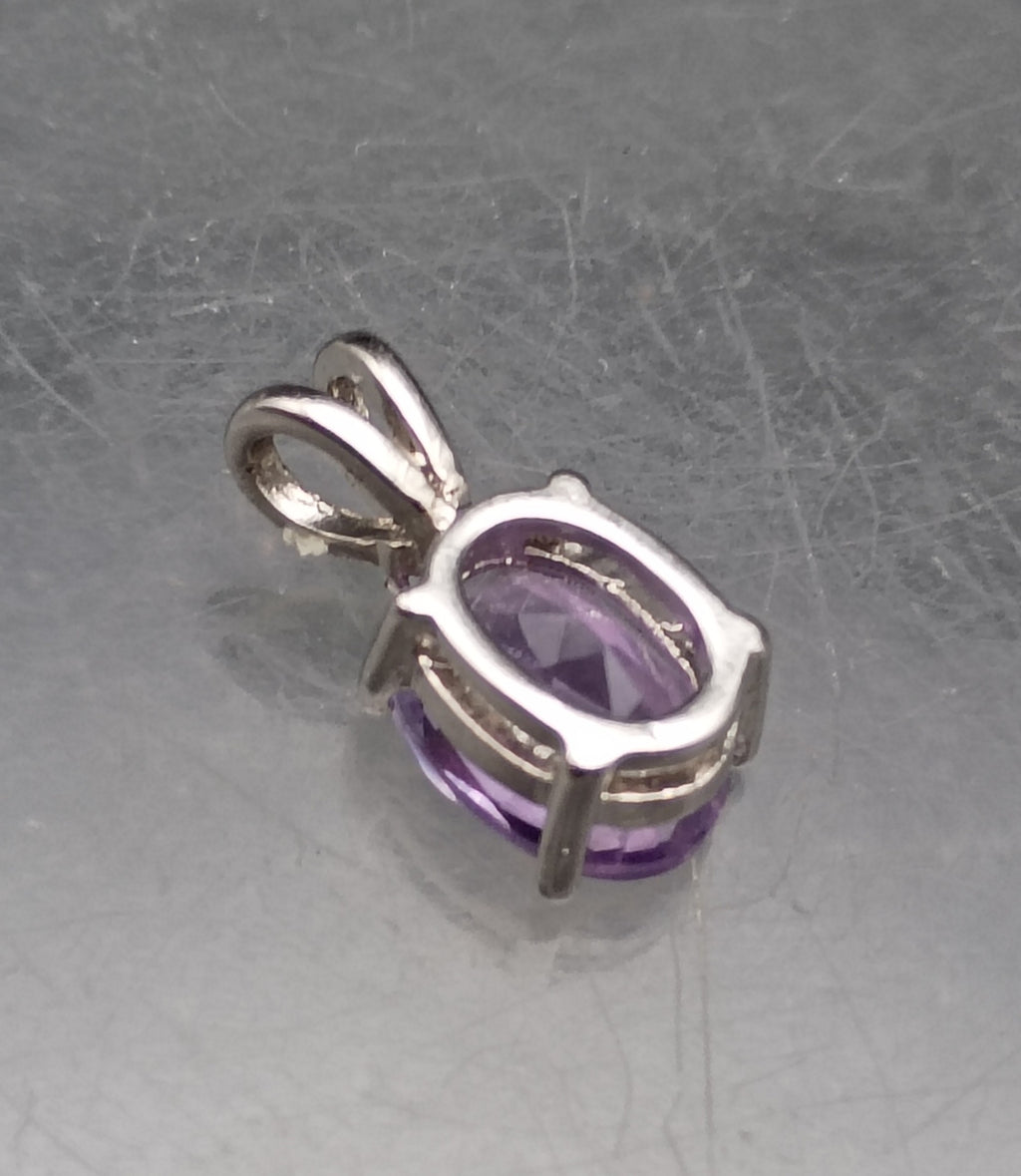 Vintage Amethyst Silver Plated Pendant
